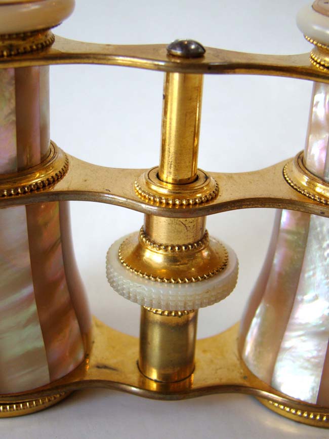 A beautiful pair of 'gilt' brass mounted Mother-of-Pearl Opera Glasses by Lemaire of Paris circa 1880. — image 2
